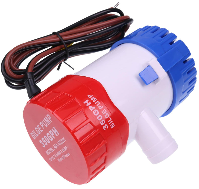 New 360 GPH 24DA Standard Bilge Pump-360, High Flow, Threaded Discharge 12V