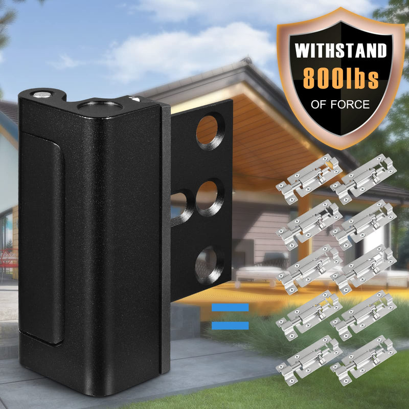 3Pack Home Security Door Reinforcement Lock, Childproof Safety Door Lock Latch Inside Stopper, Add High Security to Prevent Home Unauthorized Entry, Aluminum Construction Finish Black 3
