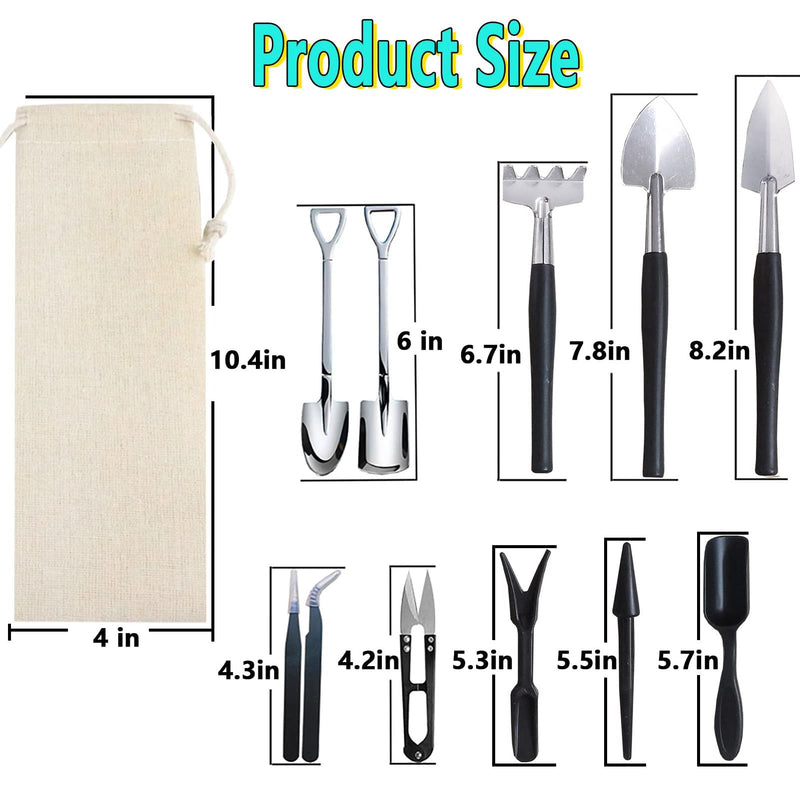 12 Pcs Succulent Tools Set Mini Transplanting Garden Tools Kit for Indoor Gardening Flower Pot Cactus Care 12 PCS Tools