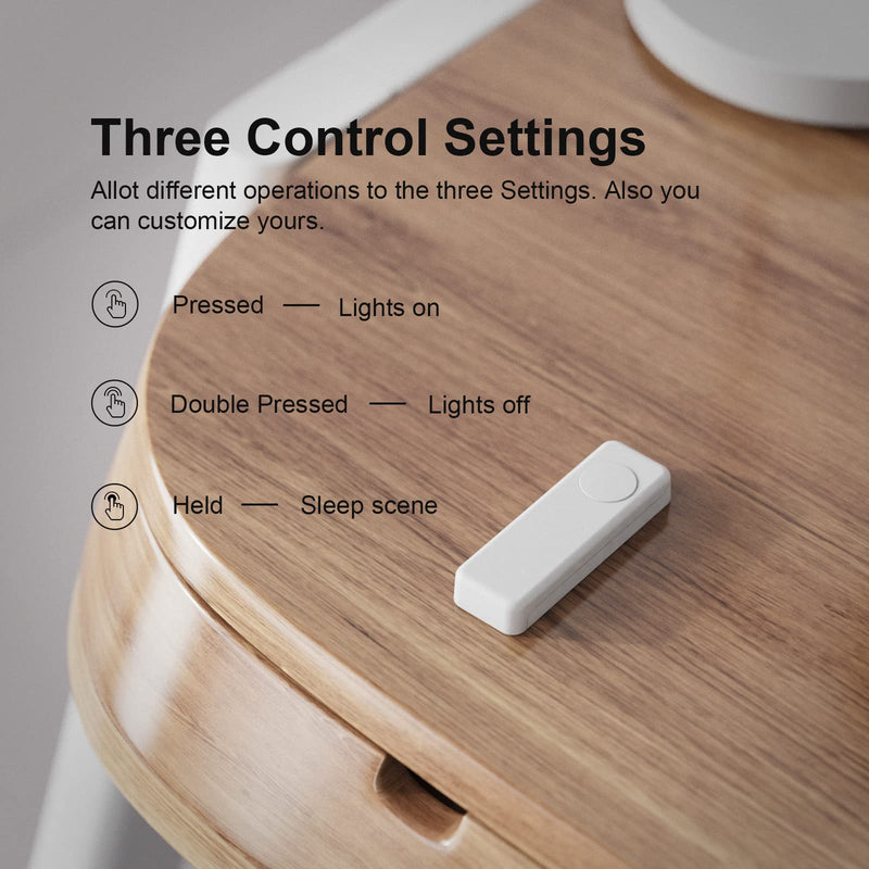 THIRDREALITY ZigBee Smart Button 2 Pack, 3-Way Remote Control, Require Zigbee hub, Work with SmartThings, Aeotec, Hubitat, Home Assistant, Third Reality Hub, Battery Included. White 2 Pack