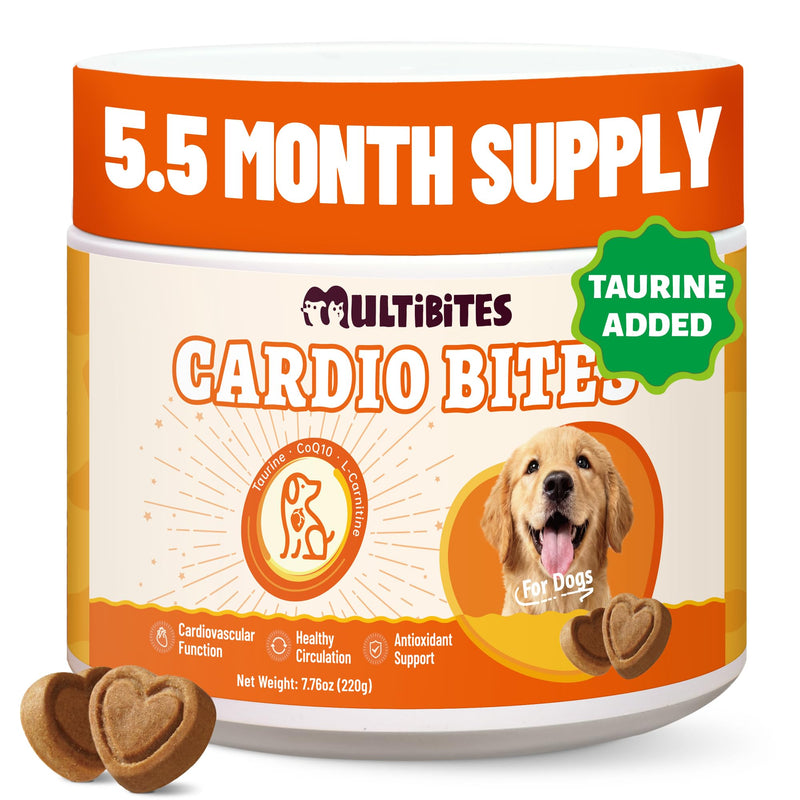 Dog Healthy Heart Supplements - Taurine for Dogs with CoQ10, L-Carnitine, Fish Oil, Vitamins - Supports Cardio & Cardiovascular Health, Antioxidant Support, 7.76 oz