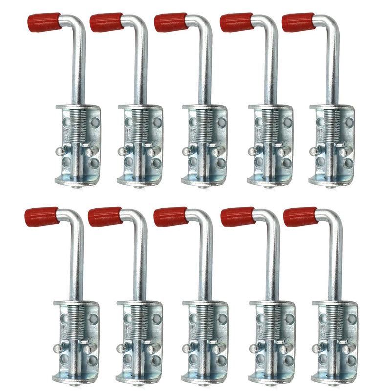 YaeMarine 10 Packs Metal Lock Barrel Bolt Spring Loaded Latch 6.6 Inch w/Grip Heavy Duty for Gate Shed Door Tailgate Trailer Garage (10)
