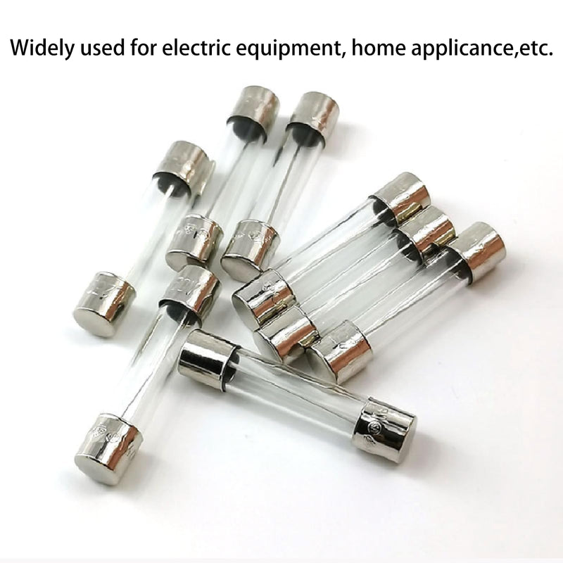 Fast Blow Fuse F7AL250V 6x30mm Pack of 10 Glass Fuse 7A 7Amp 250V Glass Fuses 0.24x1.18 Inch