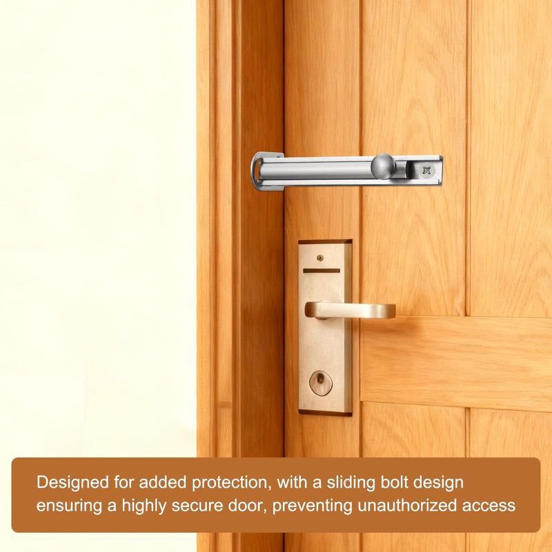 uxcell 2Pcs 4" Solid Brass Surface Bolt, Concealed Security Slide Latch Door Lock with Screws, Polished French Door Lock for Closet Cabinet Recessed Doors, Brass Tone 4 Inch 2