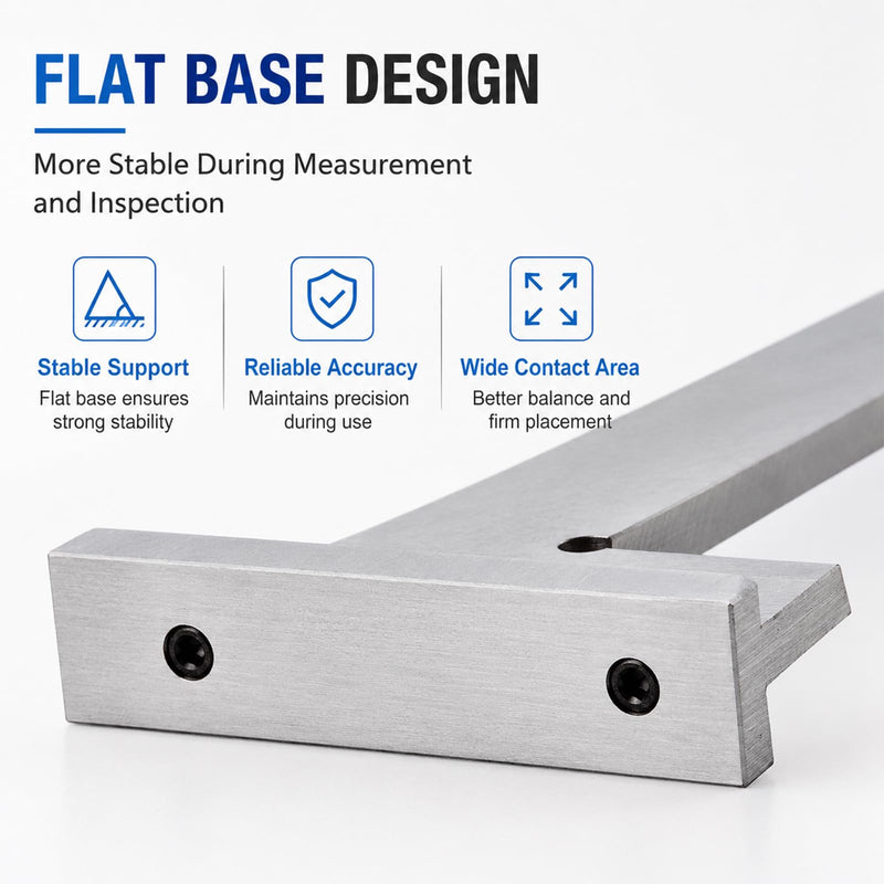 tooloflife Precision 45 Degree Machinist Square Engineer Square Angle Measuring Tool Hardened Steel with Seat 6 x 4 Inch DIN 875/2 Accuracy for Machinist, Woodworker, Engineer, Framing Precision