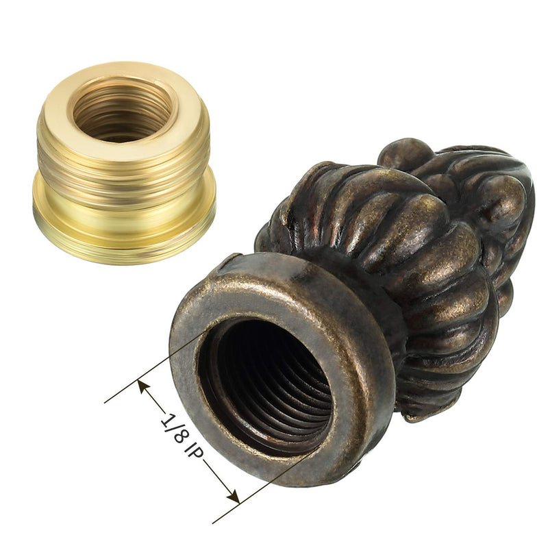 4 Pack Lamp Finial Cap Knob Antique Brass Lamp Finial Thread 1-3/8 inch High Retro Finial Decorations