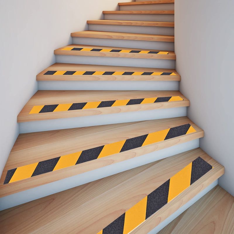 Safety Tape, 2inch x 60feet, Black/Yellow, Anti-Slip Adhesive Tape for Indoor Outdoor Steps Stairs, Waterproof, Strong Grip, Compatible with Plastic, Wood, Ceramic, Glass, Metal 2in x 60feet Yellow&Black 1