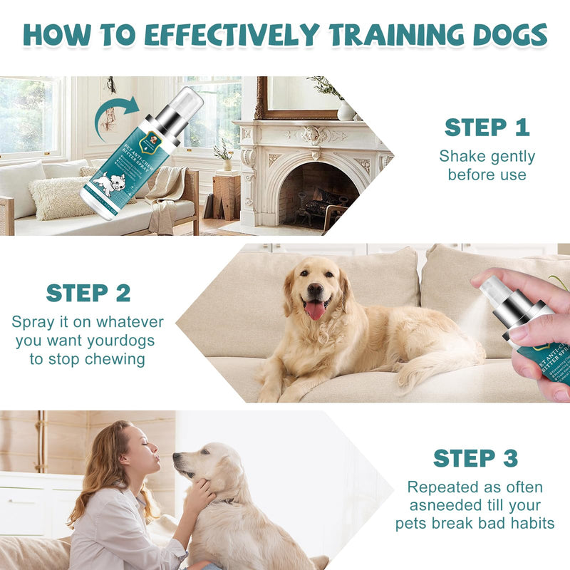 LIyun&Hang Enhanced Bitter Apple Spray for Dogs to Stop Chewing and Licking, No Chew Spray for Dogs, Stop Licking Wounds and Hot Spots, Protecting Furniture, Alcohol Free/Non-Toxic (Green) (Green) Green