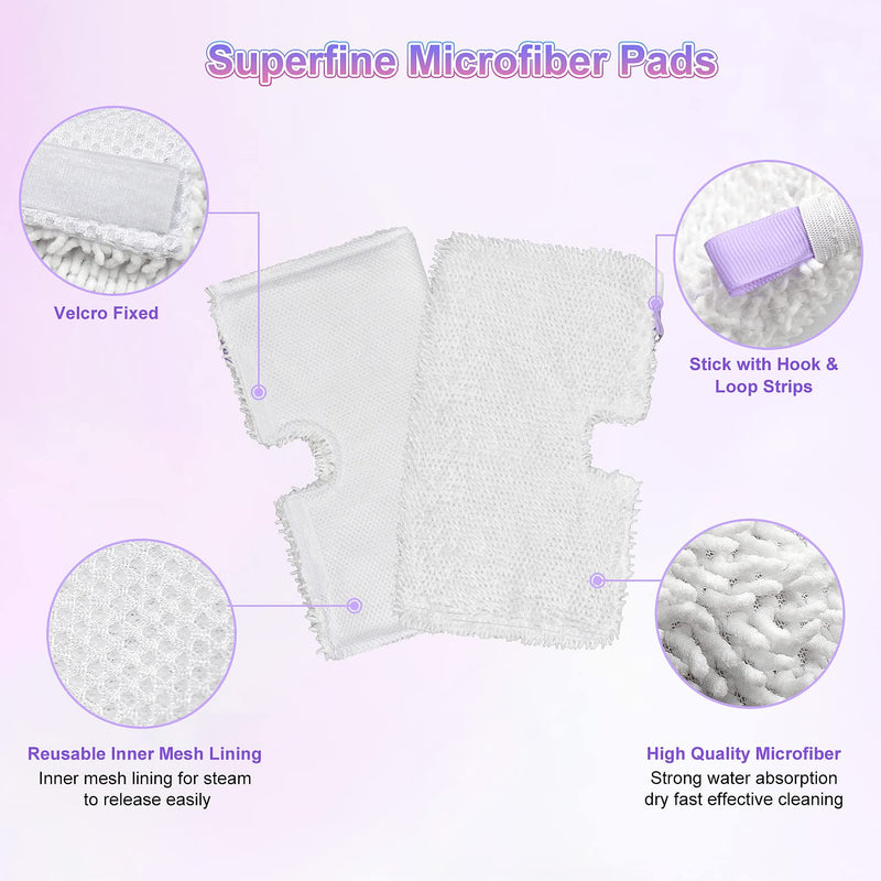 Steam Mop Replacement Pads for Shark Steam Mops S3500 Series S3501 S3601 S3550 S3901 SE450 S3801CO S3601D S2901 S2902 Steam Pocket Mop Pads Floor Cleaning Microfiber Reusable for Shark Mop Pads,6 Pack 6 Pack-shark 3501 Series