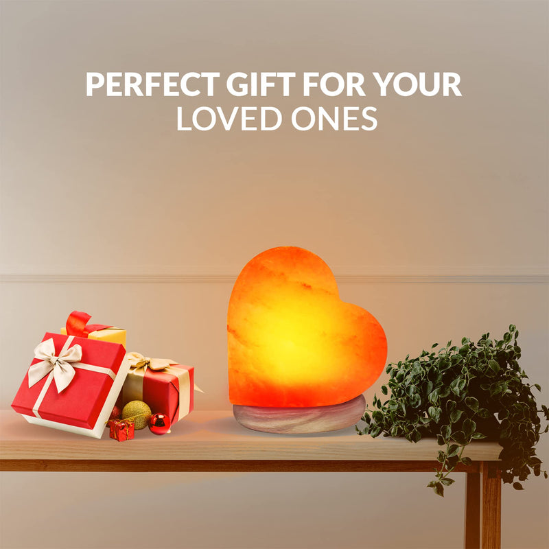 Himalayan Glow 944AC USB Heart Salt Lamp, Multicolor Night light, Best Home Decor by WBM, 4-5 Lbs, Traditional