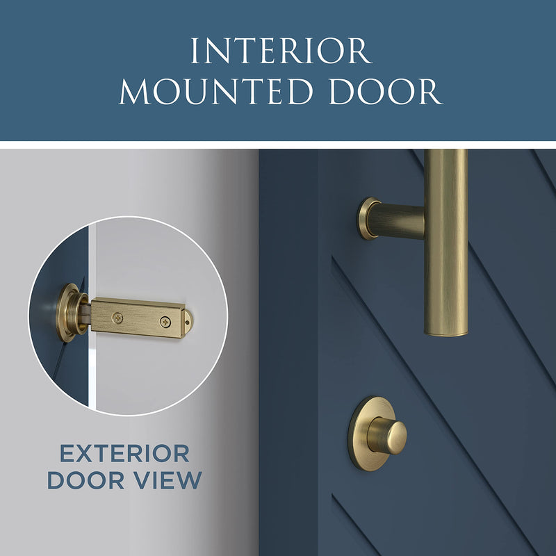 National Hardware N700-152 Barn Door Lock, Brushed Gold, 5" x 1-1/4" x 3/4" 1 Count (Pack of 1)