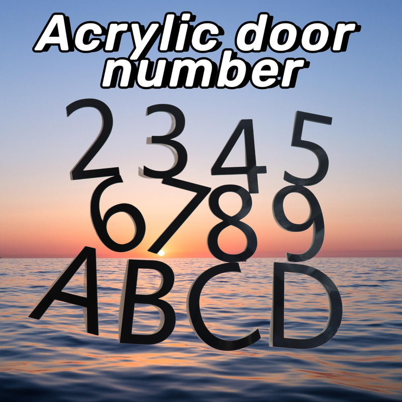 Self-adhesive 3 Inch House Numbers Acrylic House Number Modern House Numbers Black Mailbox Numbers for Outside Address Home Number for Apartments Office Hotel Room (1) 3in No.1