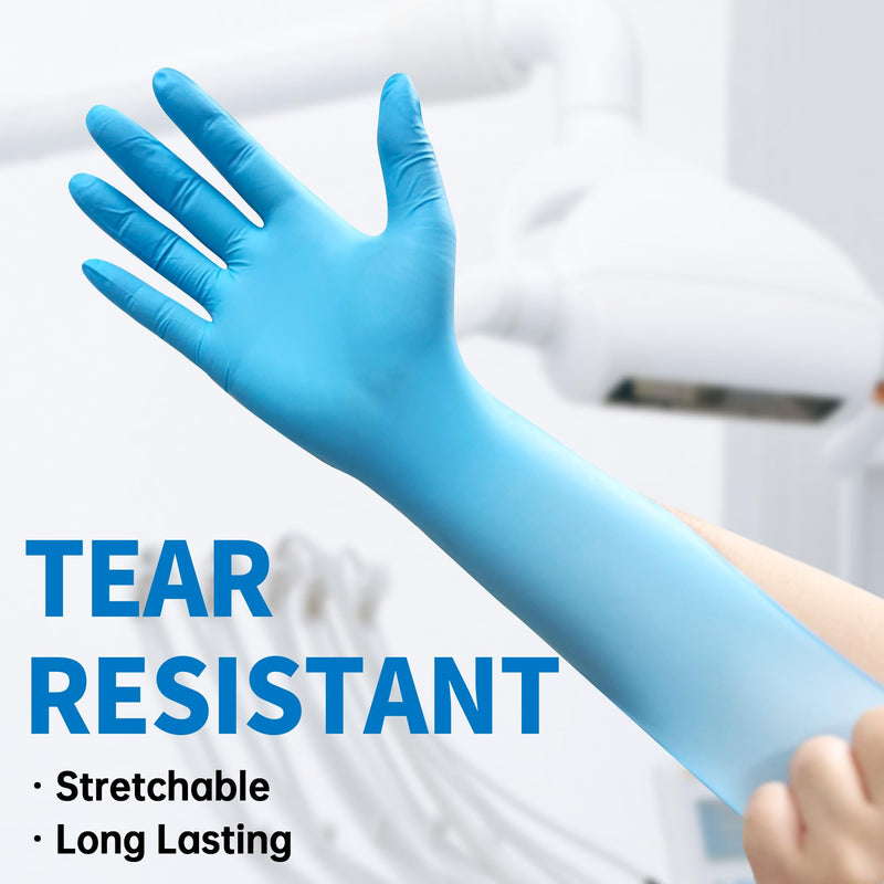 Powder-Free Nitrile Exam Gloves, 4.5 Mil, 100 Count, Blue Food-Safe Disposable Gloves for Medical, Cooking, Cleaning Large (Blue)
