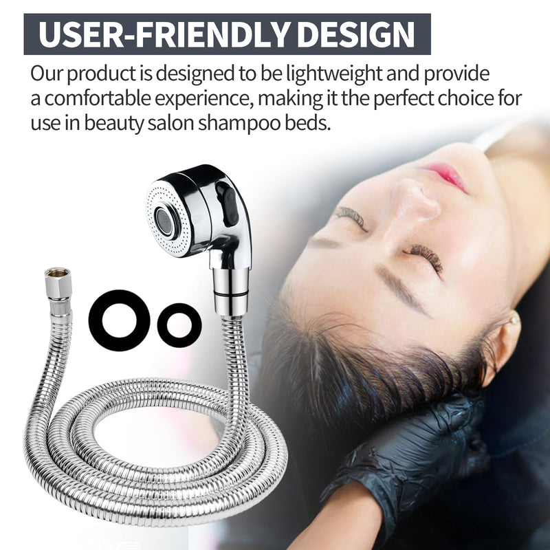 2Pcs Shampoo Bowl Hose And Sprayer 1/4" Nut Shampoo Bowl Faucet,Professional Salon Sink Hose Shampoo Bowl Sprayer Stainless Steel Sink Hose Attachment For Faucet For Salon Sink,Salon Shampoo Bowl