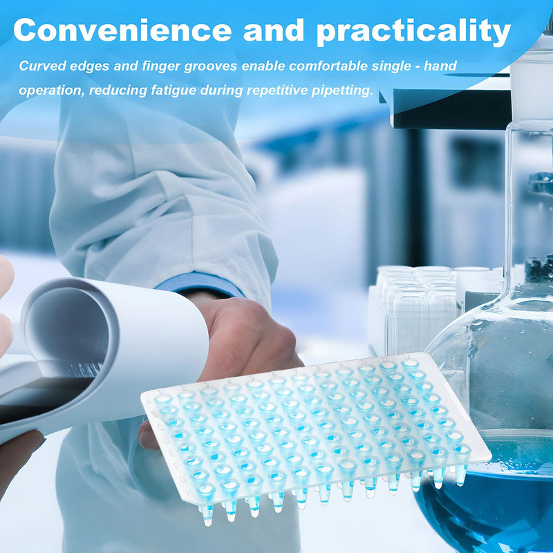 0.2ml 96-Well PCR Plates, Non-Skirted, Clear Polypropylene PCR Plate, 10 Plates Ultra-Thin Wall Tubes, DNase/RNase Free 0.2mL