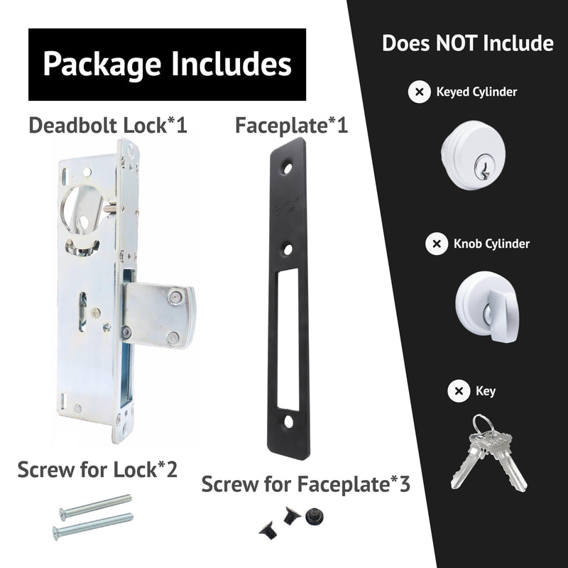 elox Swinging Narrow Stile Aluminum Door Mortise Deadbolt Lock, Swinging Deadbolt, 1-1/8" Backset, w/Bronze Duronodic Finish faceplate DU