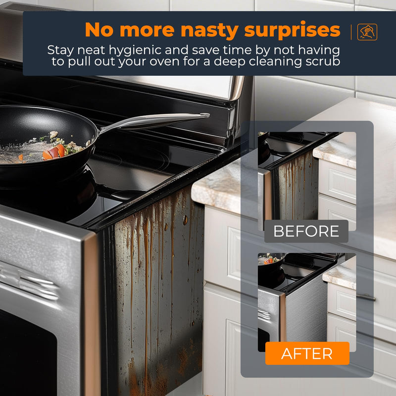 SEVCHY Silicone Stove Gap Covers (2 pack), Stove Guard, Oven Gap Filler, Heat Resistant Stove Gap Filler, Seal Gap between Oven Kitchen Cabinet and Stove Countertop, Easy Clean (21 inch, Black) 21 inch