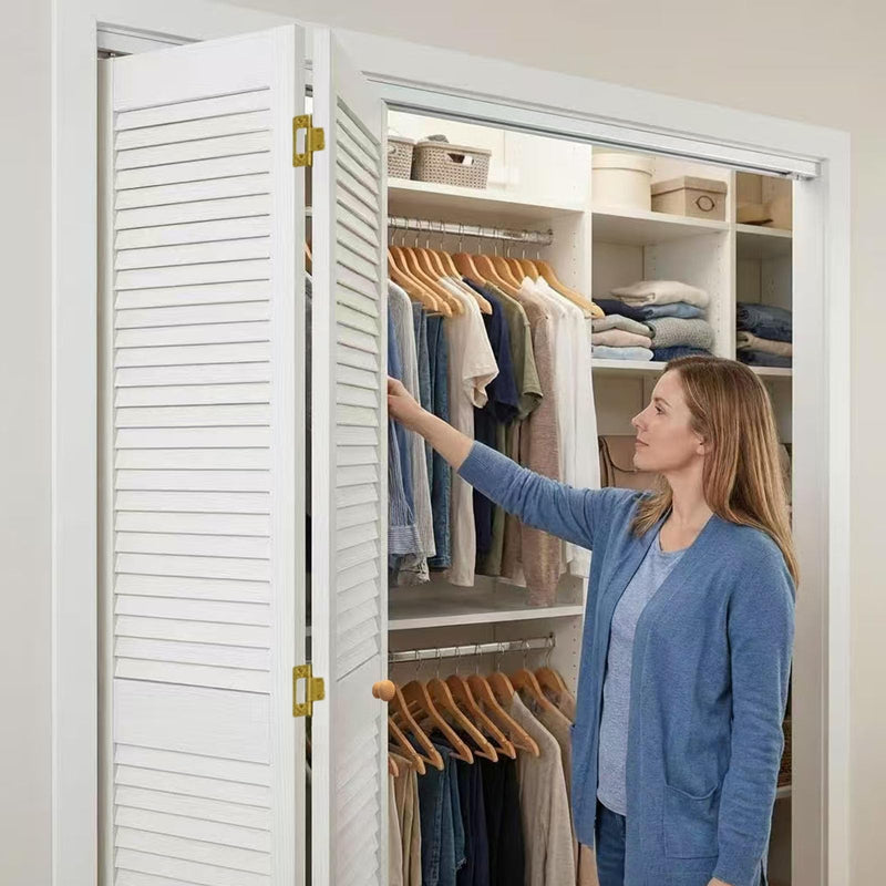 36-Inch Complete Bifold Door Hardware Set, Easy Install Track for Closet, Cabinet, Pantry Doors (Fits 1” to 1-3/8” Lightweight Doors) 36-inch One-Piece Track