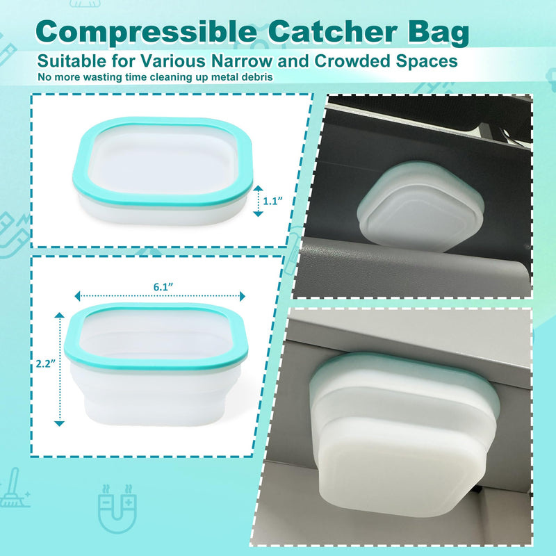 Dirt Bag Electrical Drilling Catcher Bag for Magnetic Metal Shavings, Non-Conductive Electrical Safety Drilling Tool Bag, Silicone Bags for Capturing Debris 6.1″