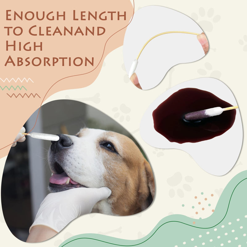 100 PCS Professional Dog Ear Cleaning Swabs - 6-inch Large Cotton Swabs, Gentle and Comfortable Bamboo Cotton Buds, Prevent Infections, Ideal Solution for Pet Ear Care (Long Tips) Long Tips 100PCS - PawsPlanet Australia