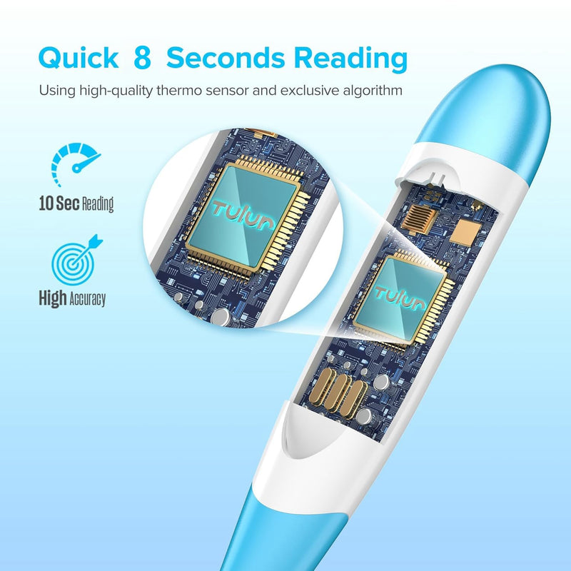 Thermometer for Adults and Kids with 8 Seconds Fast Accurate Reading, Accurate & Safe Baby Thermometer for Oral, Rectal or Under Arm Use, Digital Thermometer with Fever Alarm, Large LCD Display