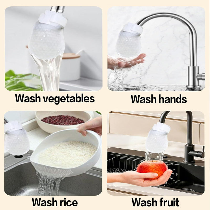 100PCS Faucet Filter Cotton Bag,High Density Faucet Filter Bag with 10 Ties,Splash Proof Cotton Pouch Kit, Tap Cartridge with Sediment Barrier for Kitchen, Home