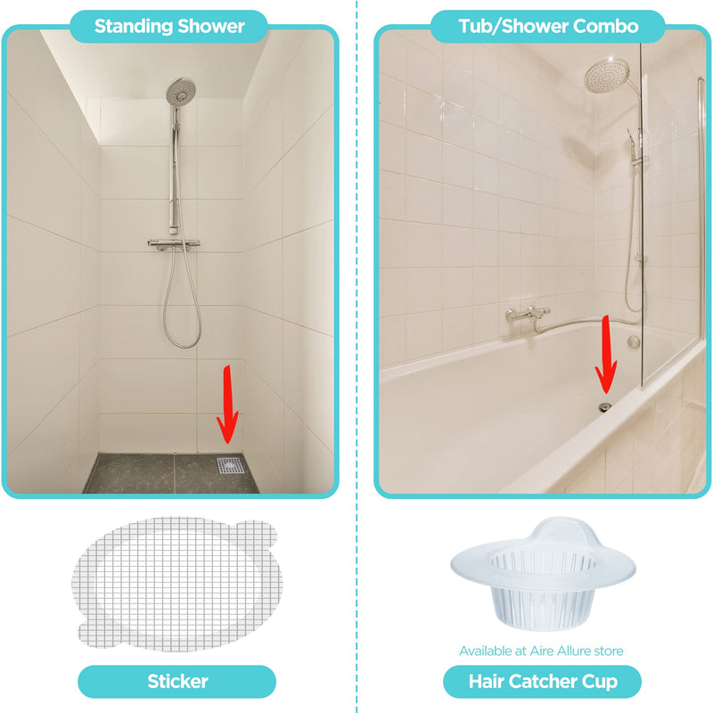 25 Pack, Disposable Shower Drain Hair Catcher Mesh Stickers 25