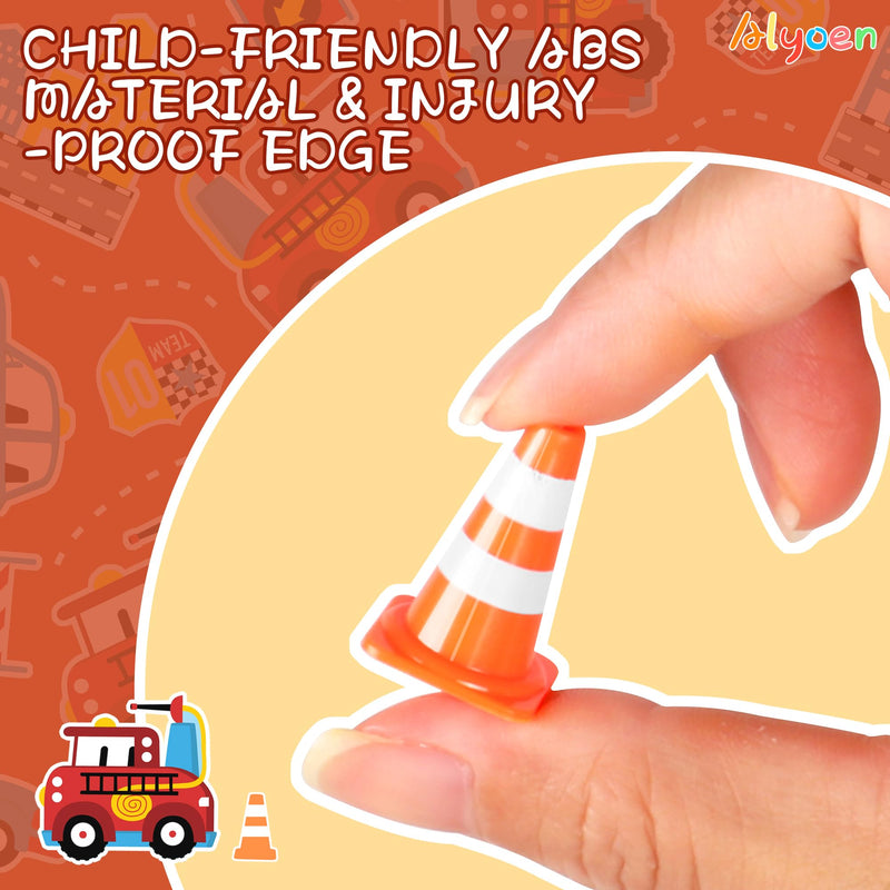 Alyoen 50Pcs 1" Mini Traffic Cones Small Tiny Toy for Kids, Miniature Orange Traffic Cones, Building Block Cone Toy & Pretend Play Street Sign, Christmas Toy Traffic Cones 1 inch
