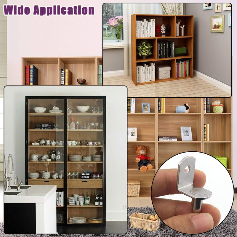 1/4 Inch Shelf Support Peg，Support Cabinet Shelf Pins，Shelf Bracket Pegs with Hole，L-Shaped Furniture Replacement Peg for Cabinets,Shelves,Wodrob