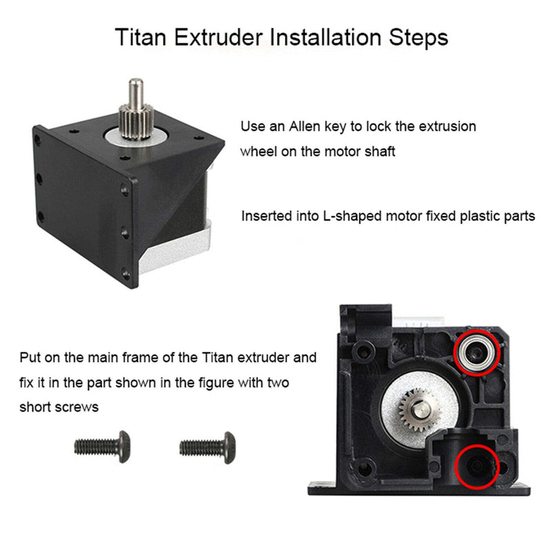 Titan Extruder, 3D Printer Stock Feeder Compatible with V6 Hotend J-Head, CR10,Ender 3 Series Mega S X Series,1.75mm Filament. Titan Extruder