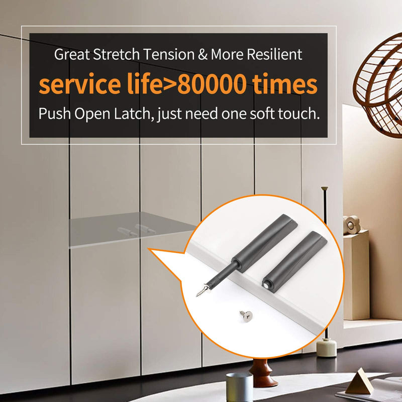 Magnetic Push Open Latches for Cabinet Doors 10 Pack Dark Grey Recessed Cabinet Doors Push to Open Cabinet Hardware Kitchen Push Touch Release Latches dark grey 10 pack