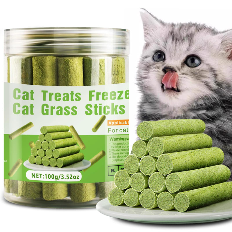 Cat Natural Grass Teething Sticks 100g, Kitten Chew Stick for Hairball Removal, Dental Care, Increase Appetite, Catnip Toys Cat Nip Treat Toys Edible Kitty Toys for Indoor Kittens (Medium, catnip) 1 Ounce (Pack of 1)