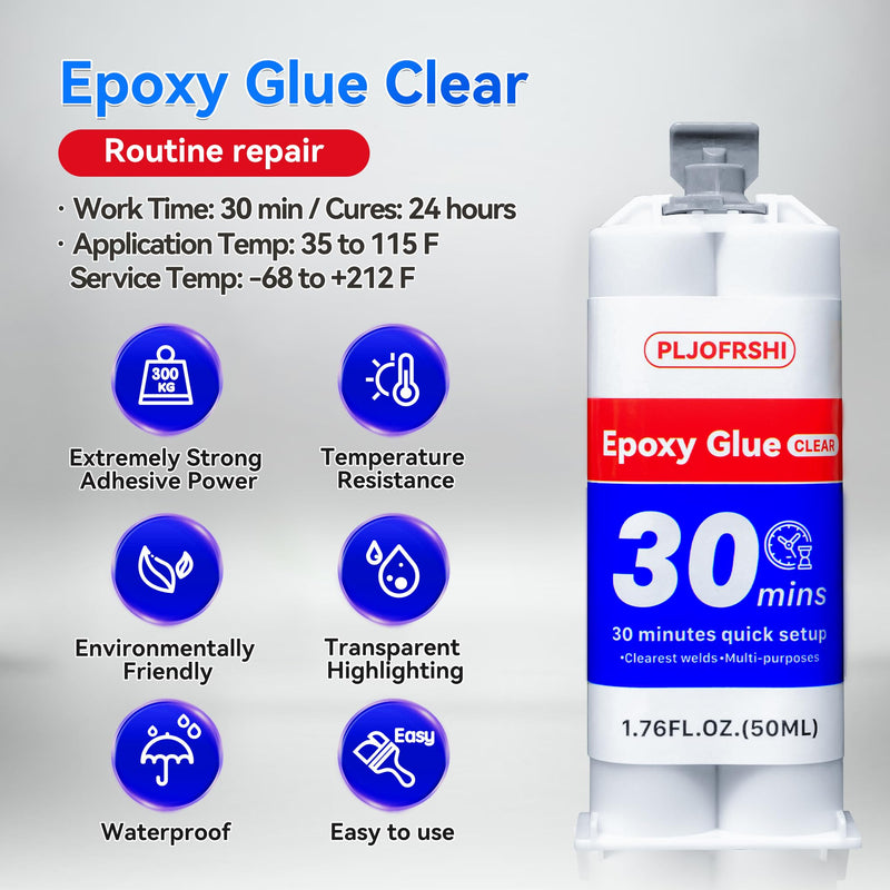 Clear ab Epoxy Glue ，Multipurpose epoxy resin adhesive for repairing plastic, metal, ceramics, wood，Fishing rods etc，It is The best waterproof plastic welding repair glue（1） Epoxy glue clear 1PCS