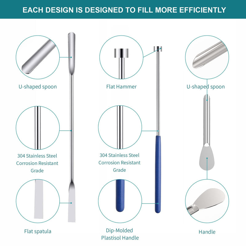 11Pcs Capsule Filling Machine Kit for Pill Filler All Sizes # 000 00 0 1 2 3 4 5- Micro lab Spoons Spatula Tool for Gel Capsules Empty Quickly Fill Tray with Herb Powder Tamper Tools