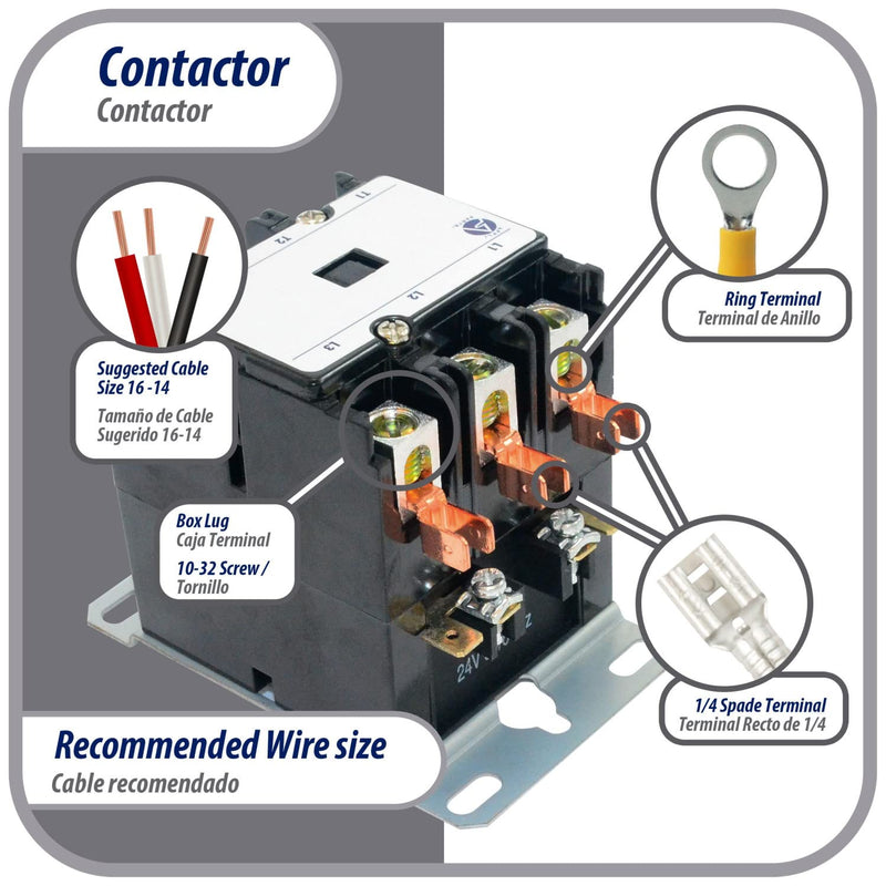 Appli Parts APAC-34024 Heavy Duty 3 Poles Contactor 40 Amp 24 Volts Coil Replacement for ac Compressor and Electrical Applications UL Certified 476929