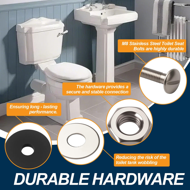 6102 Toilet tank to bowl bolt & gasket kit fit for Fluidmaster tank and Most Toilets, Sponge Rubber Gasket Fits Most Close-Coupled Toilets With Both Round And Hex Shaped Flush Valve Nuts