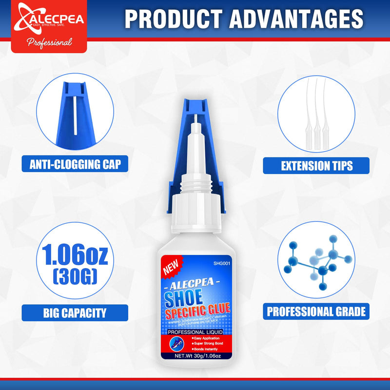 30g Shoe Glue - Ultimate Strength Adhesive for for Soles Boots Sneakers Heels Hiking Shoes Leather Handbags - Quick Set in 15 Seconds 30g/1Pack