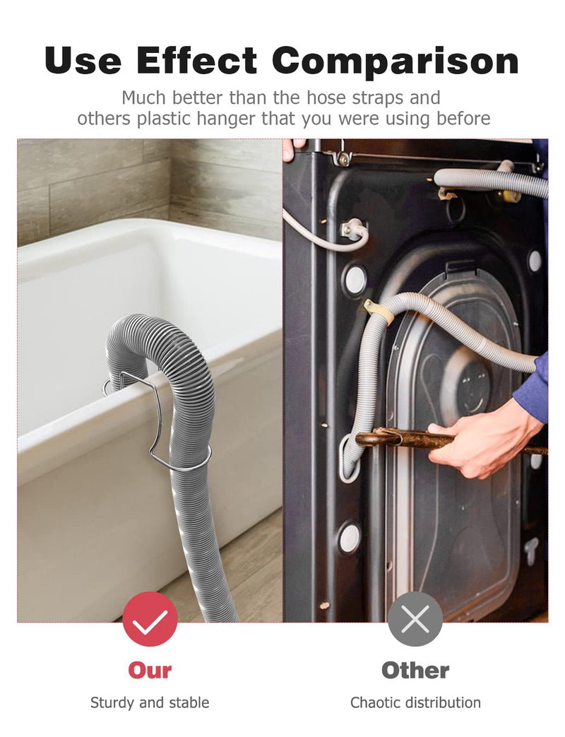 Washing Machine Drain Hose Holder, Adjustable Drain Hose Holder Clamp Hook 304 Stainless Steel Hose Guide Clip Fits All Drain Hose