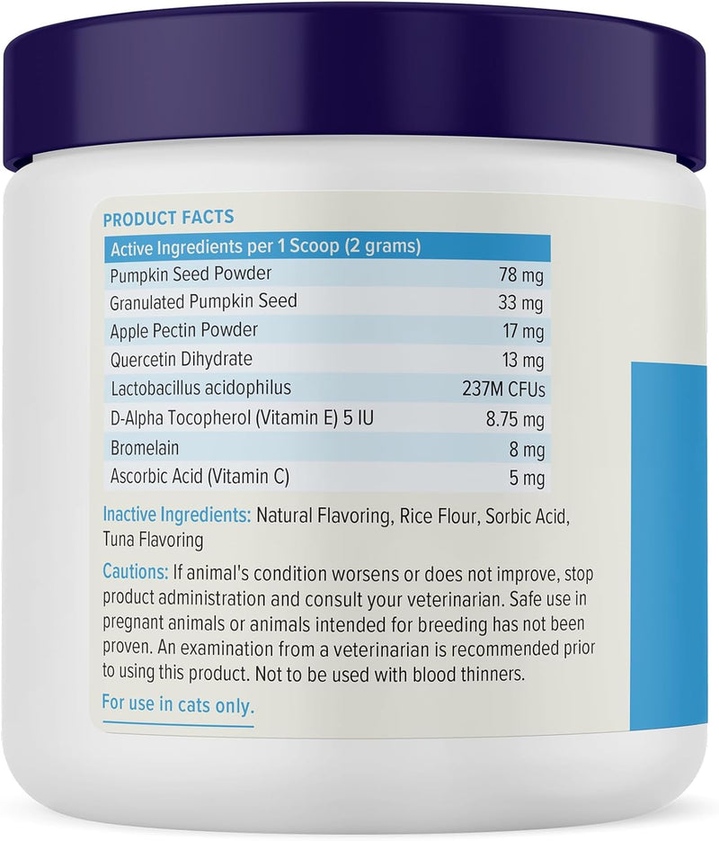 Glandex Feline Anal Gland Fiber Supplement Powder for Cats with Digestive Enzyme, Probiotics and Pumpkin, Vet Recommended for Healthy Bowels - Tuna Flavored 4.0 oz, Scoop Included - NewNest Australia