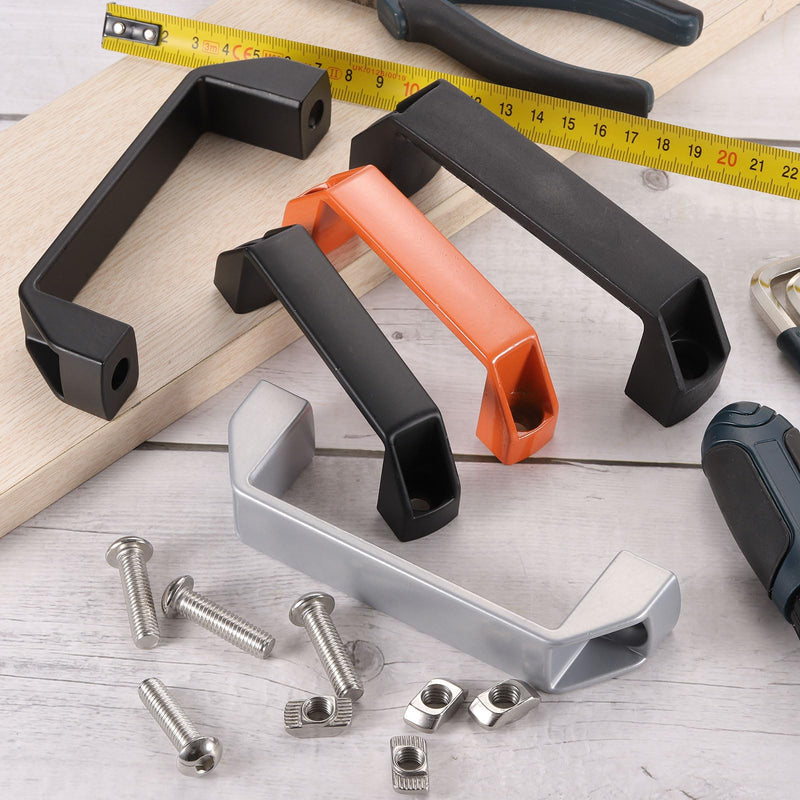 uxcell 10 Pack Rectangular Pull Handle, 90mm/3.5" Hole Center Aluminium Alloy Door Handle Modern Drawer Pull for Drawer Cabinets Gate Garages, Orange 90mm/3.5"