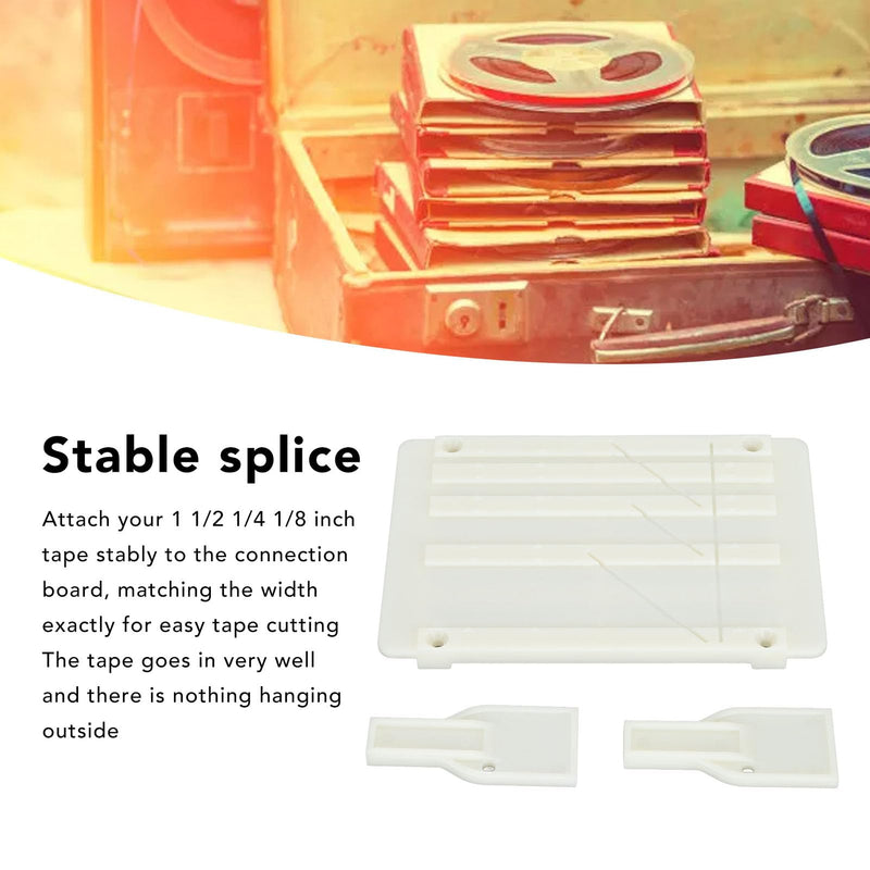 1/4 10 Inch Tape Splicing Set, Open Reel Tape Splicing Block for 1 & 1/2 & 1/4 & 1/8, Open Reel Audio Splicing Kit with Splicing Tape and Leader Tape for Revoxsonido