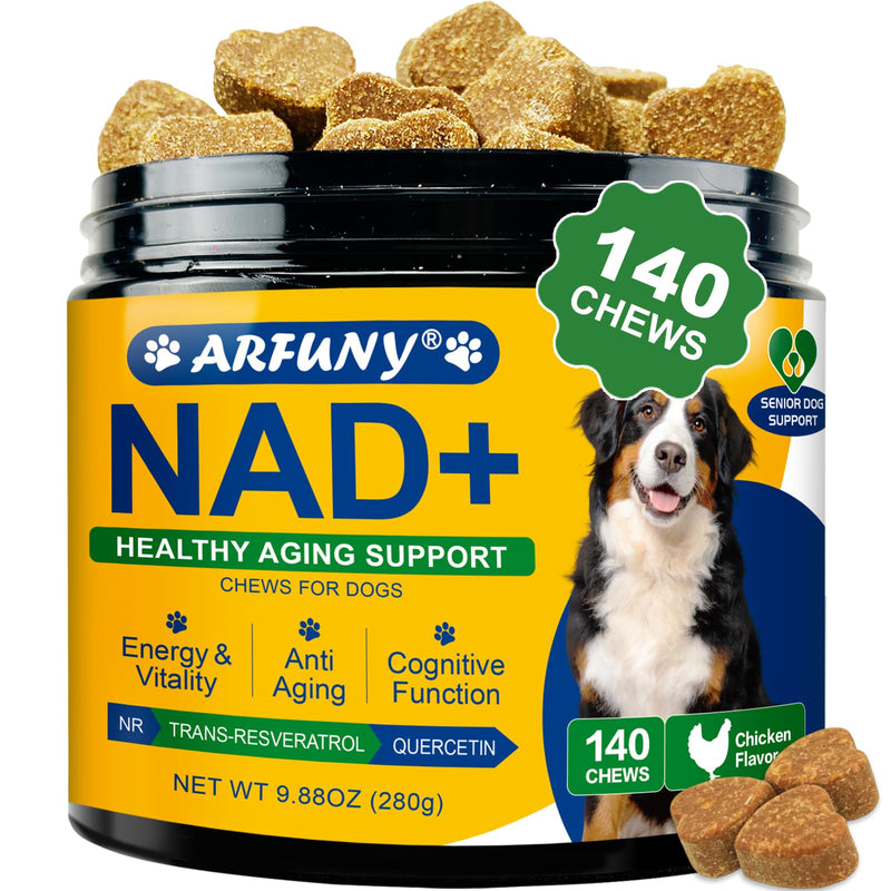 NAD+ Soft Chews for Dogs & Taurine Supplement for Cats - for Dogs Energy & Vitality, Anti-Aging, Cognitive Function - for Cat Heart Health, Cardiac Function Support - Cat Taurine Drops with L-Carnitin