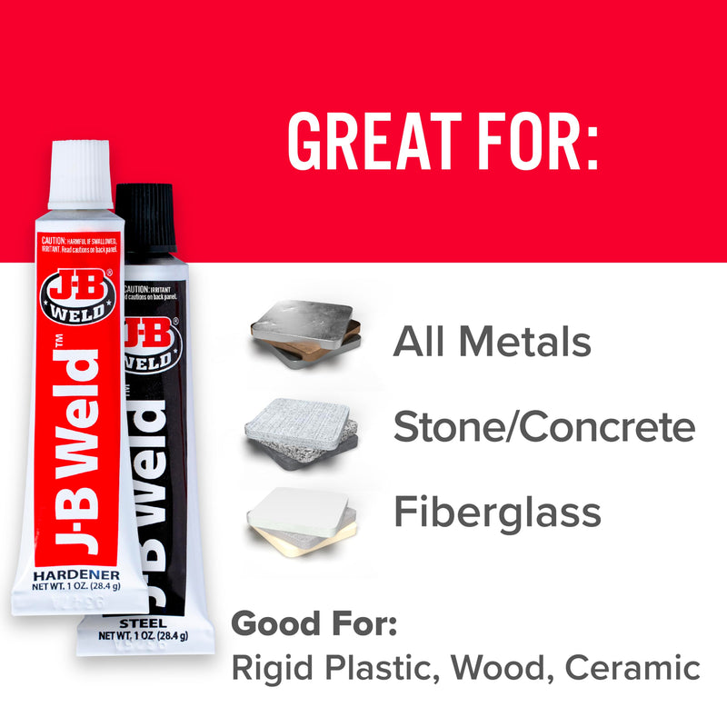 J-B Weld Original Epoxy, Steel Reinforced Epoxy, High Strength - 2 Pack, Dark Grey (8265S-2) 2 oz - 2 pack