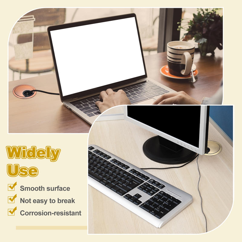 MECCANIXITY Desk Grommet 1.4 Inch, Zinc Alloy Round Desk Hole Cover Wire Cable Cord Organizer for Home Office Computer Table Cables, 35mm, Dark Silver