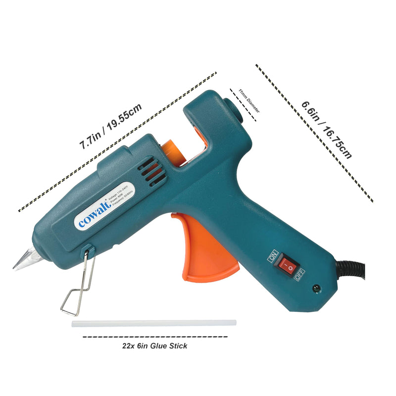 Professional Hot Glue Gun and Sticks Set Full Size 60W High Power Fast Heating Heavy Duty Silicone Glue Gun Kit for Crafts, DIY Repairs (Green) Green