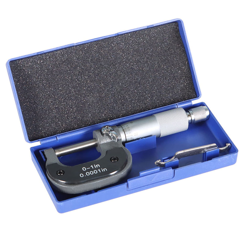 kimllier 0-1 Inch Accuracy Outside Diameter Micrometer Accuracy 0.0001 Inch Carbide with Ratchet Stop Thimble