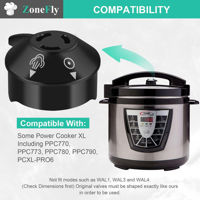 Original Pressure Release Valve Compatible with Power Cooker Pressure Cooker XL Including PPC770, PPC773, PPC780, PPC790, PCXL-PRO6. Emeril Lagasse Pressure 6Qt 8Qt for Power Cooker