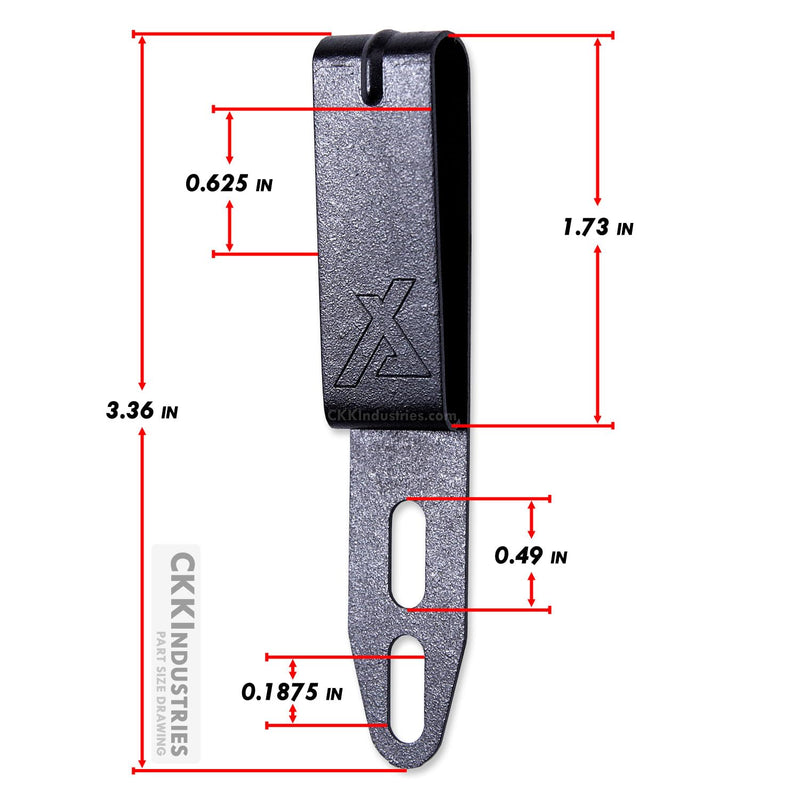 HolsterSmith Universal Metal Belt Clips for Holster Making - (ARC Series) - (Powder Coated Finish) - (Tactical Black) - (Fits Belt Sizes 1.50 & 1.75 Inches) (1.50 Inch) - (1 Pack) ARC 1 - (w/Mounting Hardware)