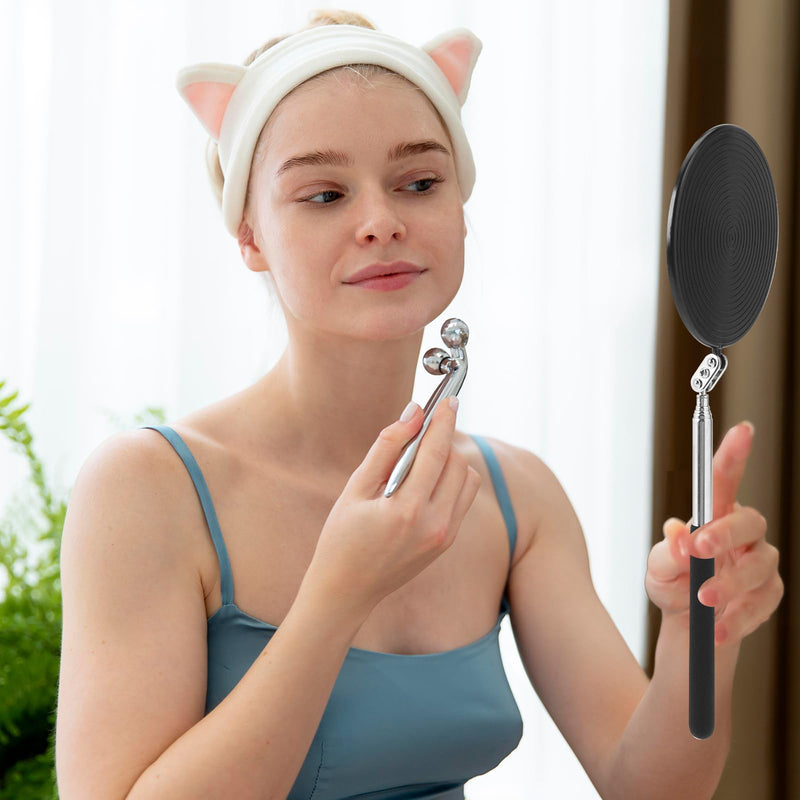 Telescoping Inspection Mirror, Circular Inspection Mirror, Flexible Inspection Mirror 360 Rotation with Extended Handle Round Inspection Mirrors for Checking Vehicle Condition(Dia-4 Inch) 4 Inch