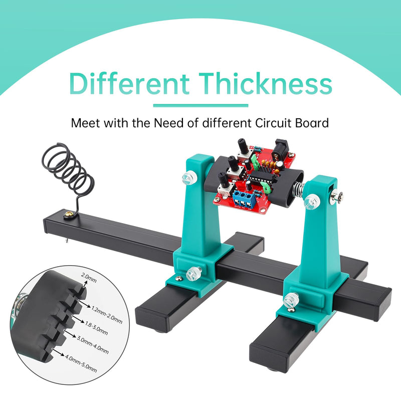 Adjustable PCB Holder Soldering Clamp for Circuit Board Soldering Desoldering Repair with Soldering Iron Pen Holder,Helping Hand Soldering Tool Holder 360 Degree Rotation